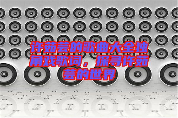 許茹蕓的歌曲大全獨角戲歌詞，探尋許茹蕓的世界