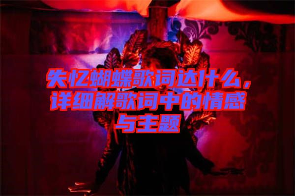 失憶蝴蝶歌詞達什么，詳細解歌詞中的情感與主題