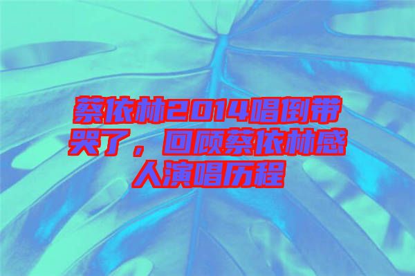 蔡依林2014唱倒帶哭了，回顧蔡依林感人演唱歷程
