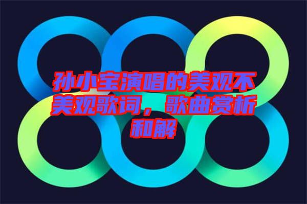 孫小寶演唱的美觀不美觀歌詞，歌曲賞析和解