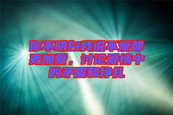 你不明白我說(shuō)不愛(ài)都更加愛(ài)，討論愛(ài)情中的矛盾和掙扎