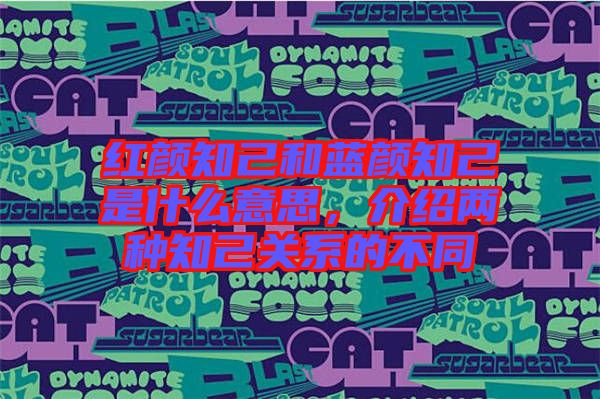 紅顏知己和藍顏知己是什么意思，介紹兩種知己關系的不同