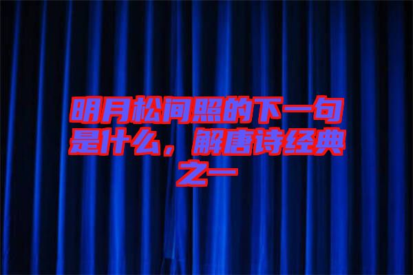 明月松間照的下一句是什么，解唐詩經典之一
