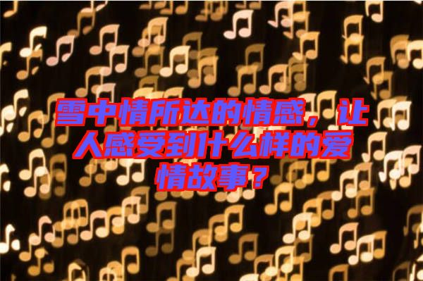 雪中情所達(dá)的情感，讓人感受到什么樣的愛(ài)情故事？
