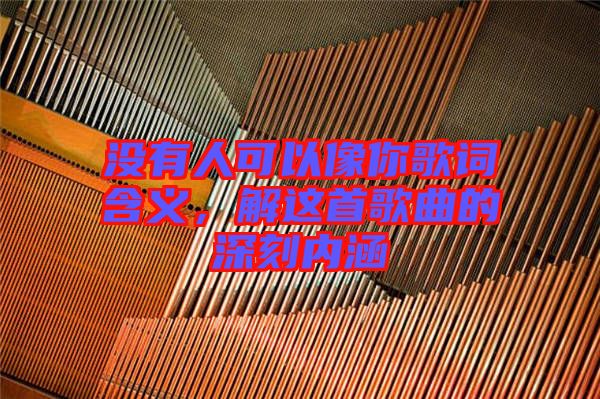 沒有人可以像你歌詞含義，解這首歌曲的深刻內涵