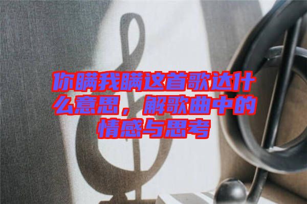 你瞞我瞞這首歌達什么意思，解歌曲中的情感與思考