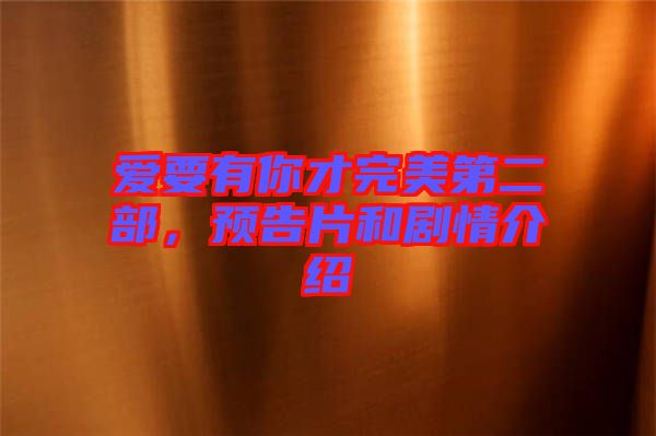 愛要有你才完美第二部，預告片和劇情介紹