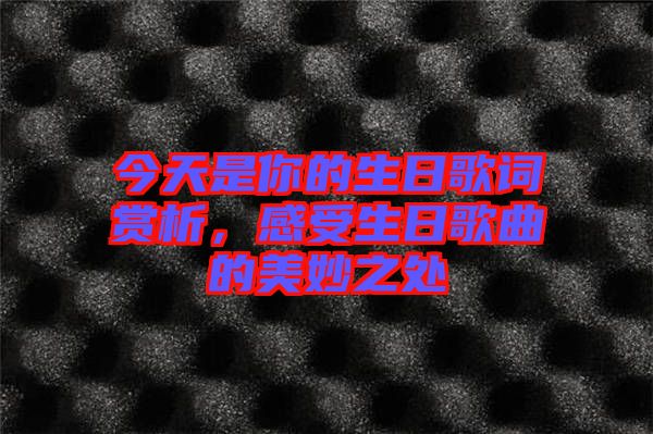 今天是你的生日歌詞賞析，感受生日歌曲的美妙之處