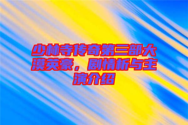 少林寺傳奇第三部大漠英豪，劇情析與主演介紹