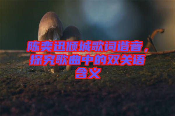 陳奕迅傾城歌詞諧音，探究歌曲中的雙關語含義