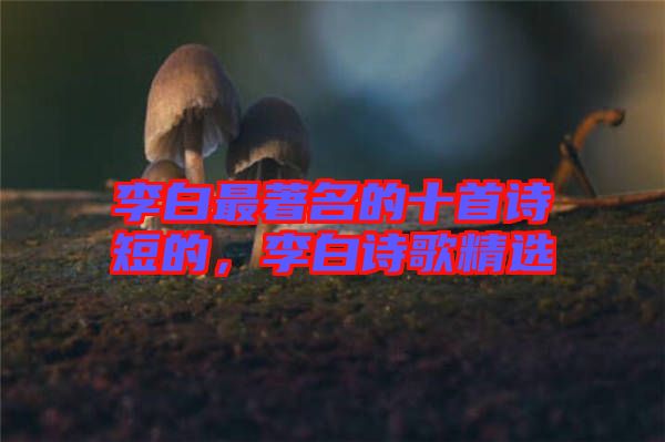 李白最著名的十首詩短的，李白詩歌精選