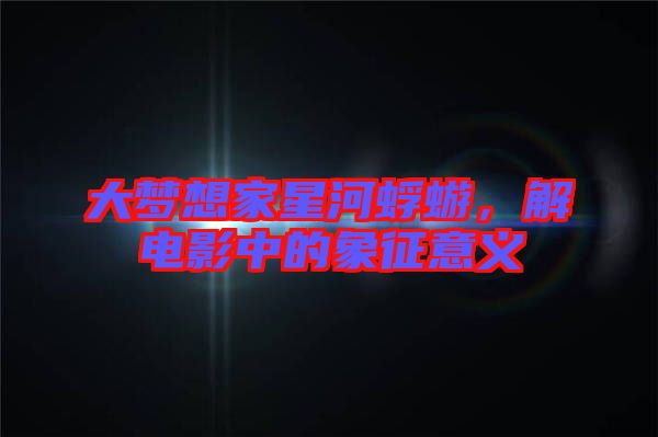 大夢想家星河蜉蝣，解電影中的象征意義