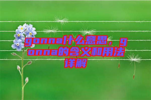 gonna什么意思，gonna的含義和用法詳解