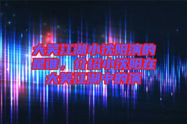 大笑江湖小沈陽(yáng)演的是誰，介紹小沈陽(yáng)在大笑江湖中的演