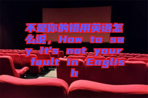 不是你的錯用英語怎么說，How to say It's not your fault in English