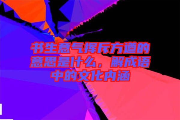 書生意氣揮斥方遒的意思是什么，解成語中的文化內涵