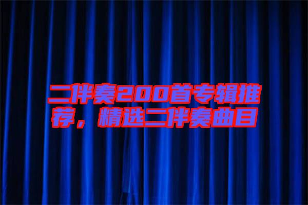 二伴奏200首專輯推薦，精選二伴奏曲目