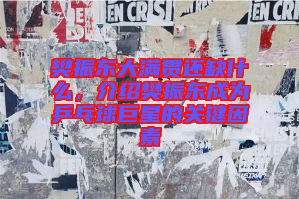 樊振東大滿貫還缺什么，介紹樊振東成為乒乓球巨星的關鍵因素