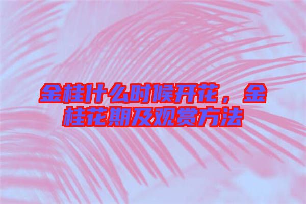 金桂什么時候開花，金桂花期及觀賞方法