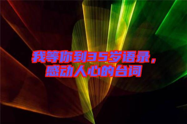 我等你到35歲語(yǔ)錄，感動(dòng)人心的臺(tái)詞