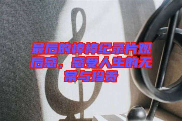 最后的棒棒紀錄片觀后感，感受人生的無常與珍貴