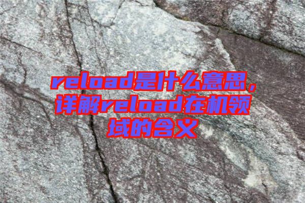 reload是什么意思，詳解reload在機領域的含義