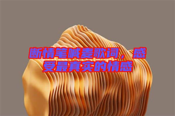 斷情筆喊麥歌詞，感受最真實的情感