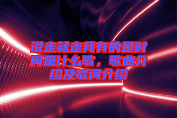 說走就走我有的是時間是什么歌，歌曲介紹及歌詞介紹