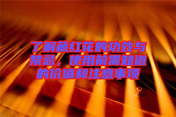 了解藏紅花的功效與禁忌，使用前需知道的價值和注意事項