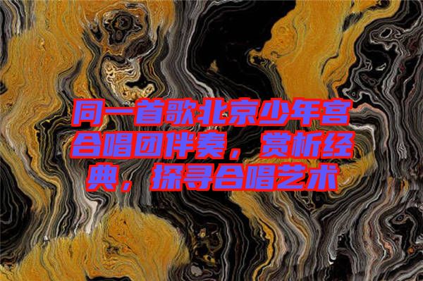 同一首歌北京少年宮合唱團伴奏，賞析經(jīng)典，探尋合唱藝術(shù)