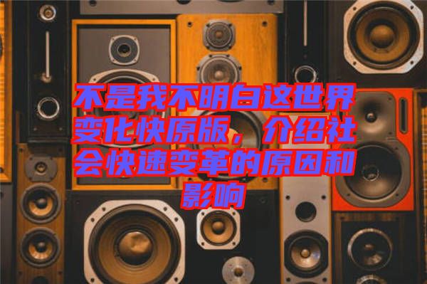不是我不明白這世界變化快原版，介紹社會快速變革的原因和影響