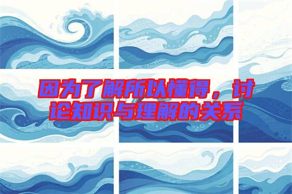 因為了解所以懂得，討論知識與理解的關系