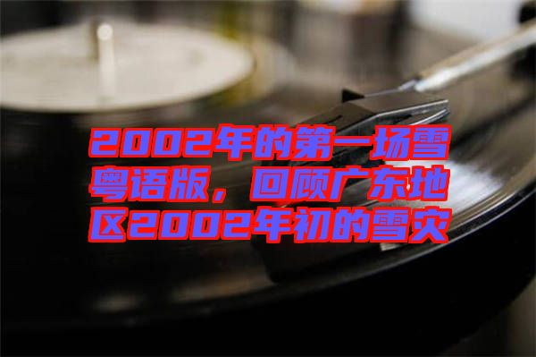 2002年的第一場雪粵語版，回顧廣東地區2002年初的雪災