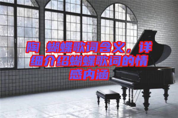陶喆蝴蝶歌詞含義，詳細介紹蝴蝶歌詞的情感內(nèi)涵