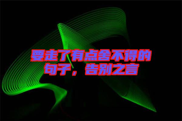 要走了有點舍不得的句子，告別之言