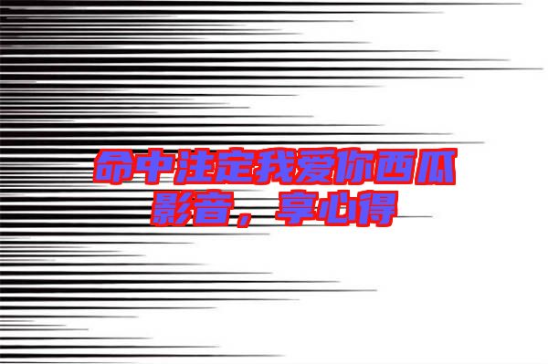 命中注定我愛你西瓜影音，享心得