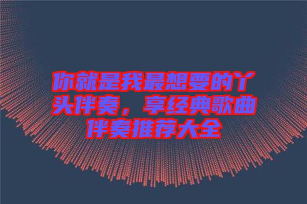 你就是我最想要的丫頭伴奏，享經典歌曲伴奏推薦大全