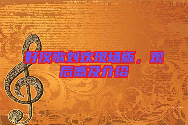 好漢歌劉歡現(xiàn)場版，觀后感及介紹