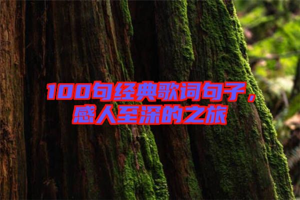100句經典歌詞句子，感人至深的之旅