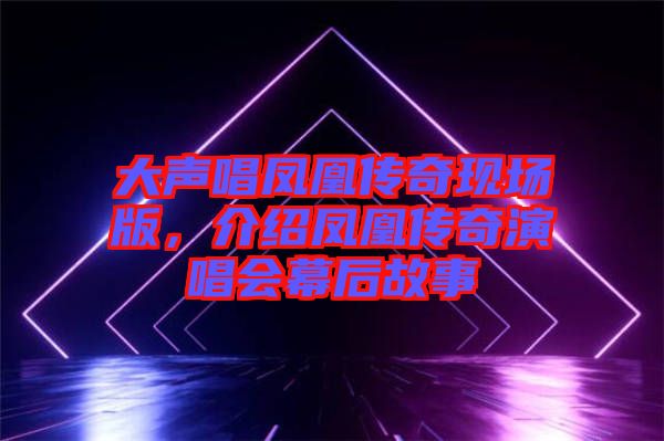 大聲唱鳳凰傳奇現場版，介紹鳳凰傳奇演唱會幕后故事
