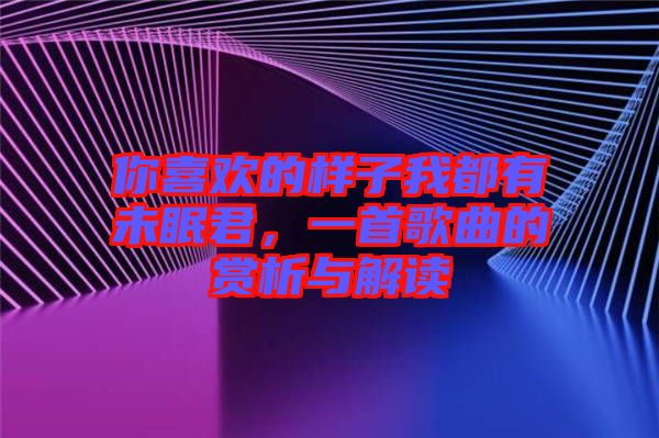 你喜歡的樣子我都有未眠君，一首歌曲的賞析與解讀