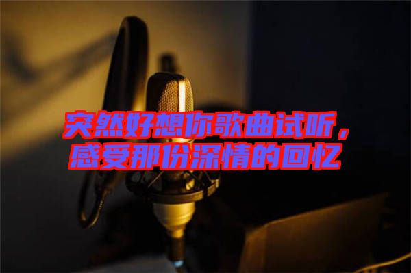突然好想你歌曲試聽，感受那份深情的回憶