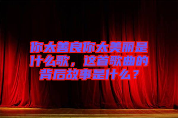 你太善良你太美麗是什么歌，這首歌曲的背后故事是什么？