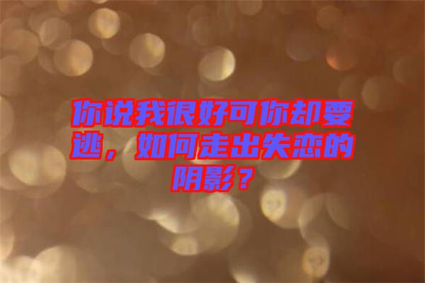 你說我很好可你卻要逃，如何走出失戀的陰影？
