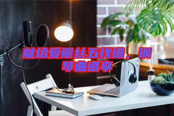 獻給愛麗絲五線譜，鋼琴曲譜享