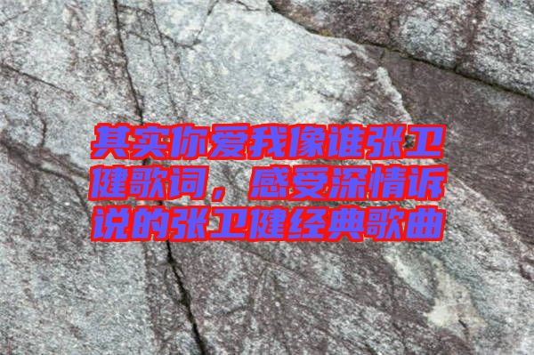 其實你愛我像誰張衛健歌詞，感受深情訴說的張衛健經典歌曲