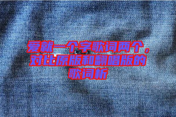 愛就一個字歌詞兩個，對比原版和翻唱版的歌詞析