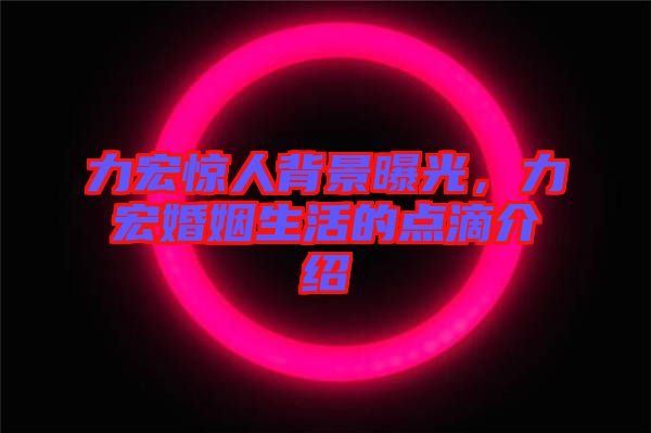 力宏驚人背景曝光，力宏婚姻生活的點滴介紹