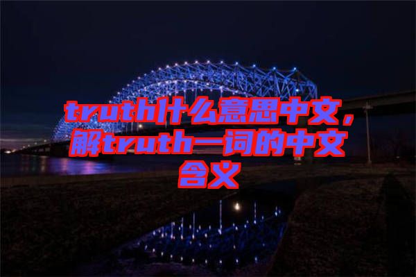 truth什么意思中文，解truth一詞的中文含義