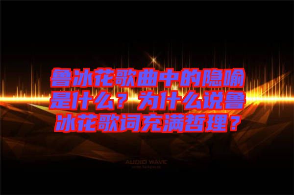 魯冰花歌曲中的隱喻是什么？為什么說魯冰花歌詞充滿哲理？